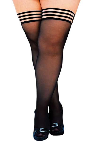 Kix&#39;ies Black Sheer Thigh Highs