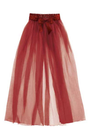 Red Wine Tulle Skirt