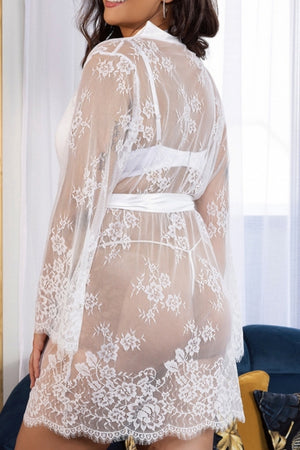 White Lace Eyelash Robe