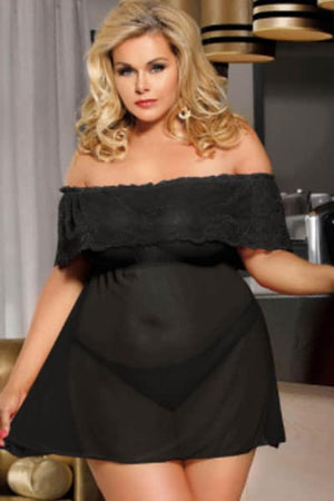 Black Off Shoulder Babydoll