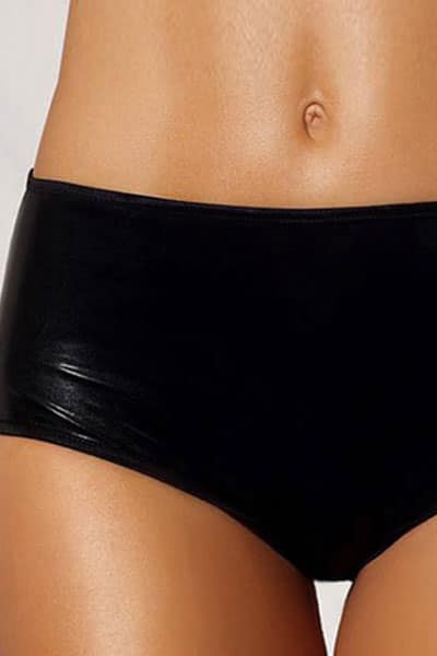 Faux Leather &amp; Chain Panty